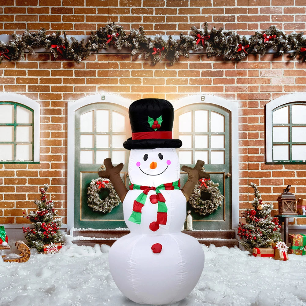 2.4M Inflatable Twig Snowman with LED Lights