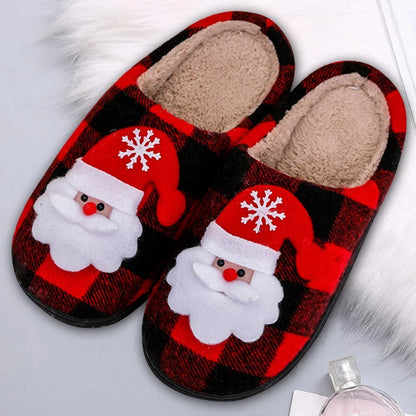 Christmas Fuzzy Santa Claus Slippers