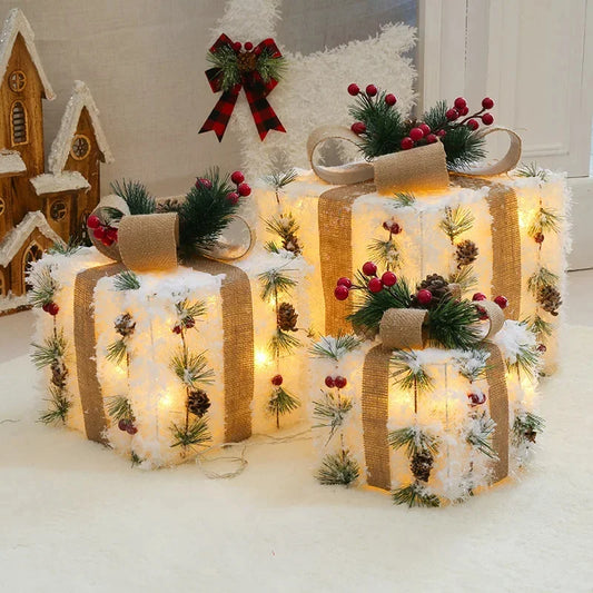 3pcs/set Christmas LED Gift Boxes