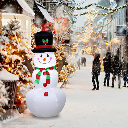 2.4M Inflatable Twig Snowman with LED Lights