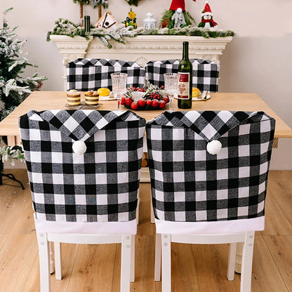 Christmas Plaid Printed Chair Covers