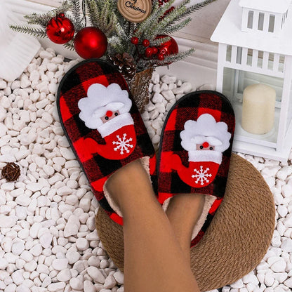 Christmas Fuzzy Santa Claus Slippers