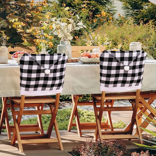 Christmas Plaid Printed Chair Covers