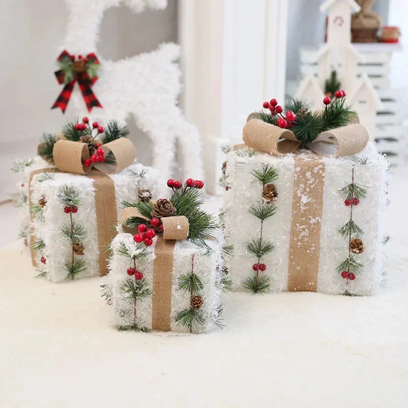 3pcs/set Christmas LED Gift Boxes