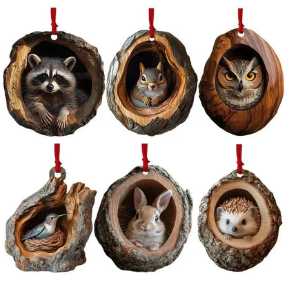 2D Cute Christmas Ornaments Animal Pendant