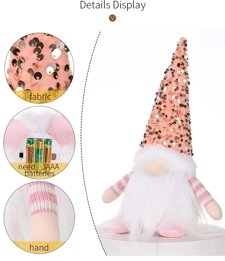 30CM Christmas Glow Gnome Plush Doll