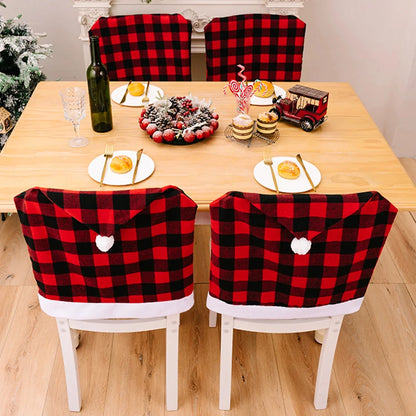 Christmas Plaid Printed Chair Covers