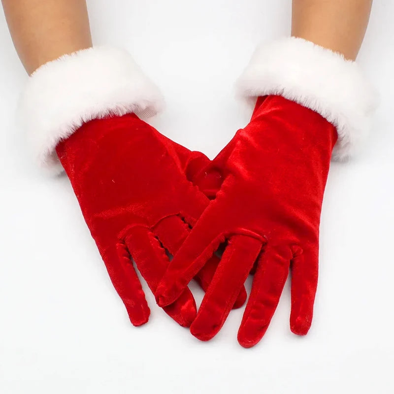 Elegant Christmas Velvet Gloves