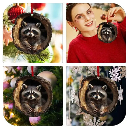 2D Cute Christmas Ornaments Animal Pendant