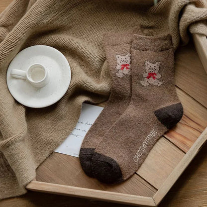 Cute Bear Wool Socks for Women