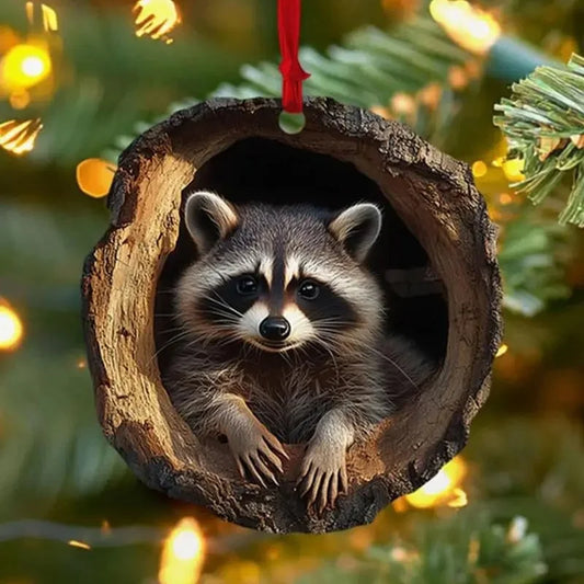 2D Cute Christmas Ornaments Animal Pendant